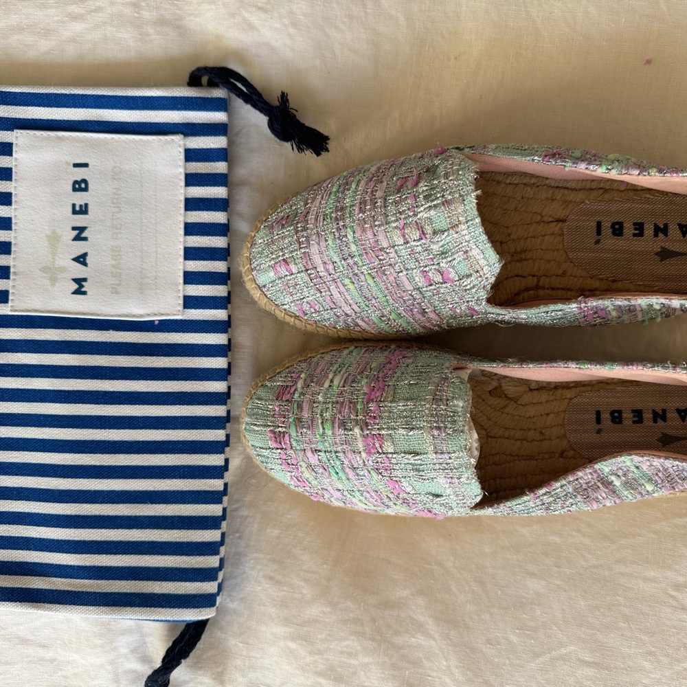 Manebi Women's Espadrilles in Pink and Green